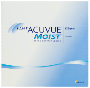 Box of Acuvue Moist contact lenses.