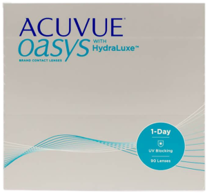 Box of Acuvue Oasys 1-Day with HydraLuxe.