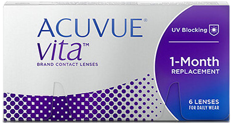 Box of Acuvue Vita contact lenses.