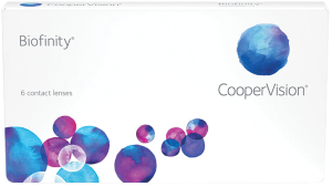 Box of Biofinity contact lenses