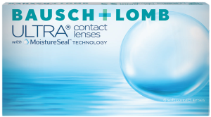 Box of Bausch + Lomb ULTRA Monthly Contact Lenses. 