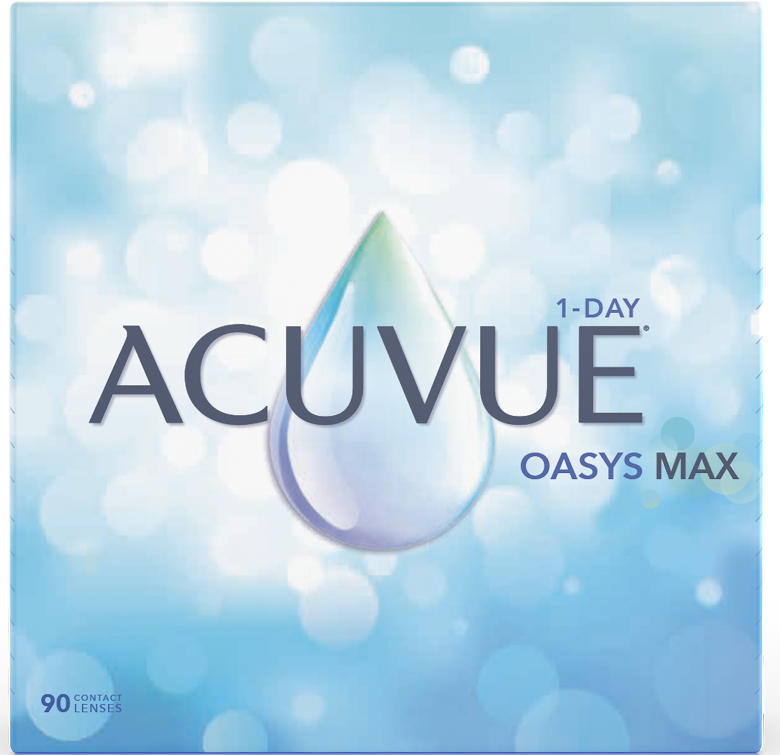 A box of Acuvue Oasys MAX contact lenses.