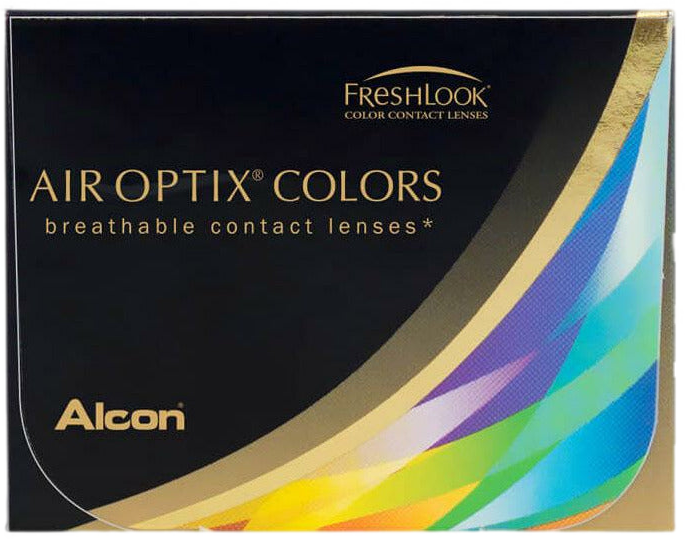 A box of Air Optix Colors contact lenses.