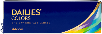 A box of Dailies Colors contact lenses.