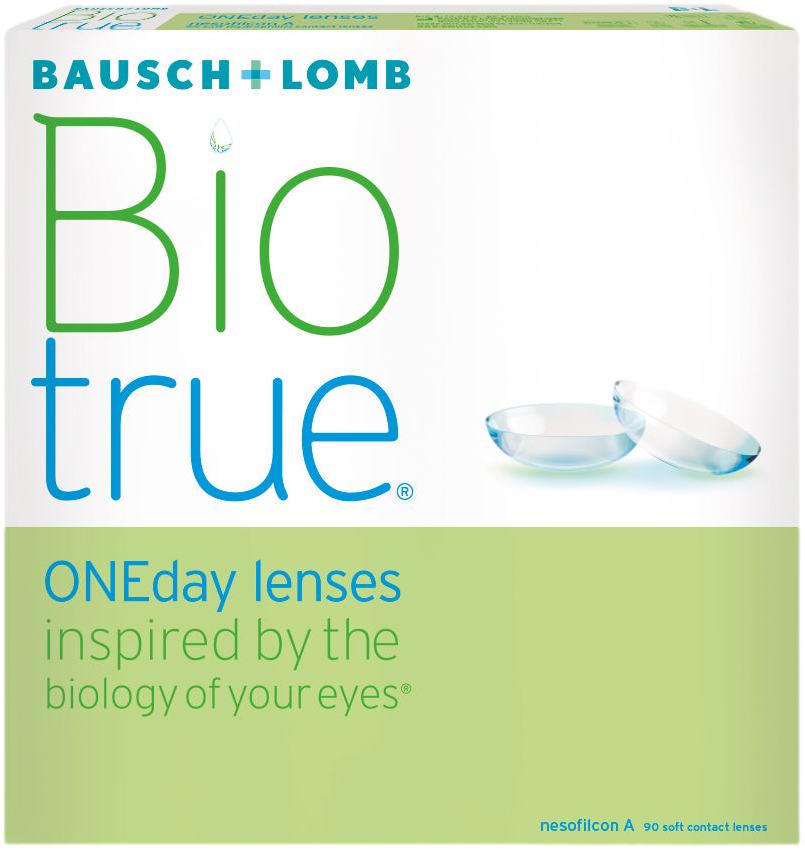 A box of Biotrue ONEday contact lenses.