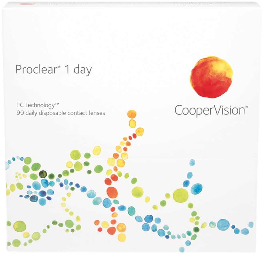 A box of Proclear 1 Day contact lenses.