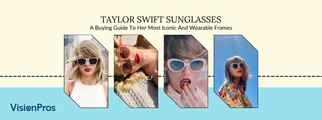 A collage of Taylor Swift wearing sunglasses