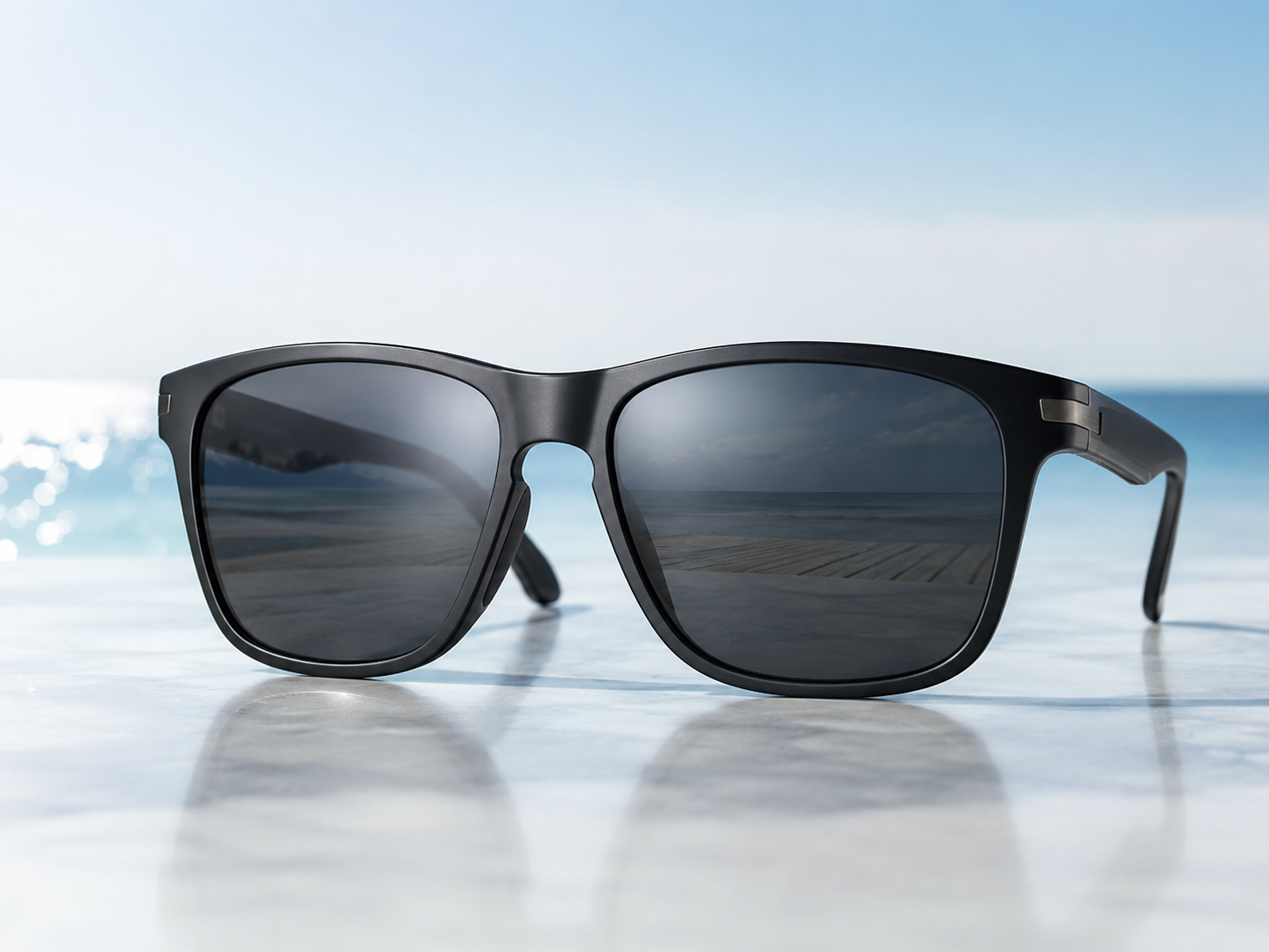 Polarized sunglasses with square frames