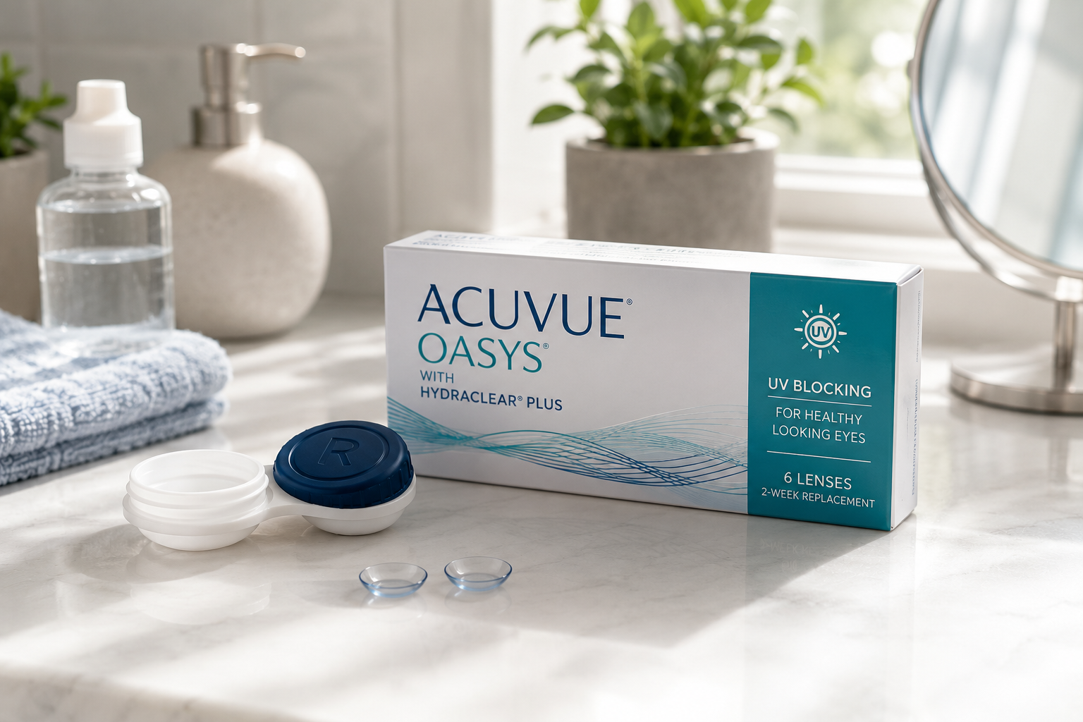 ACUVUE OASYS reusable contact lenses with UV blocking