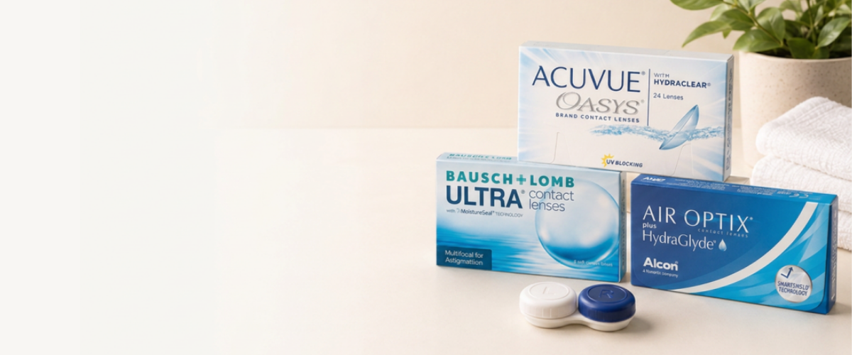 Contact lens boxes with lifestyle props