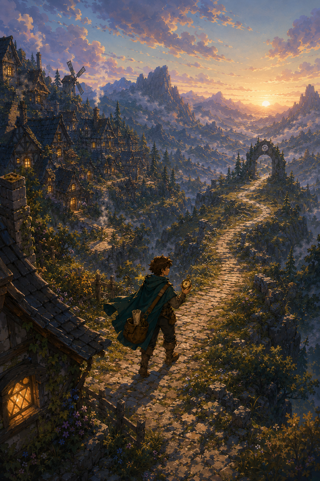 The road leaving Maculara at dawn toward the northern ridge