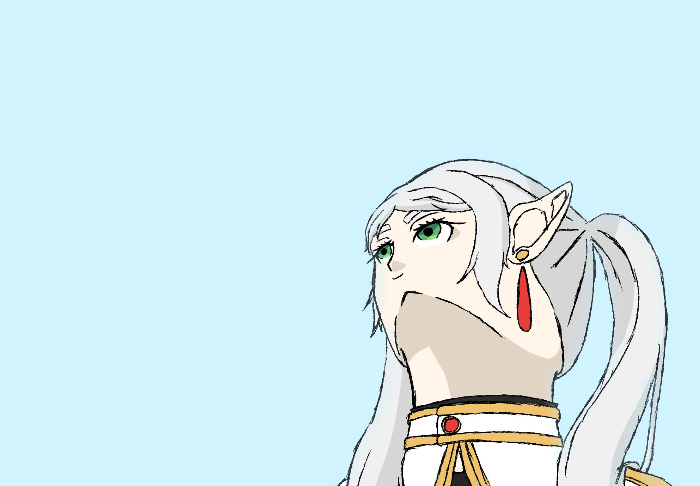 Frieren Looking Up meme